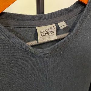 Naked and Famous knit shirt. large. Extra long fit